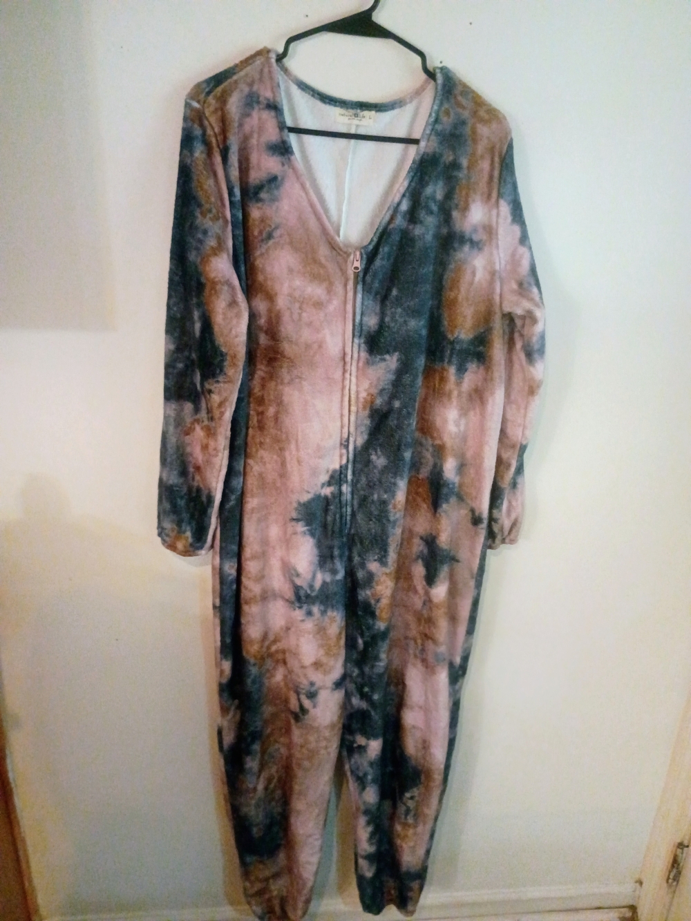 Natural Life Fleece Tie Dye Onesie Jumpsuit Loungewear Pajamas Large